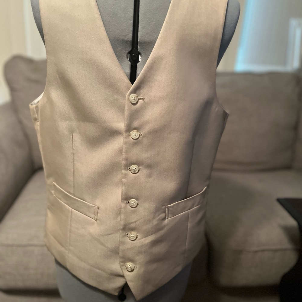 Beige Button-Up Vest